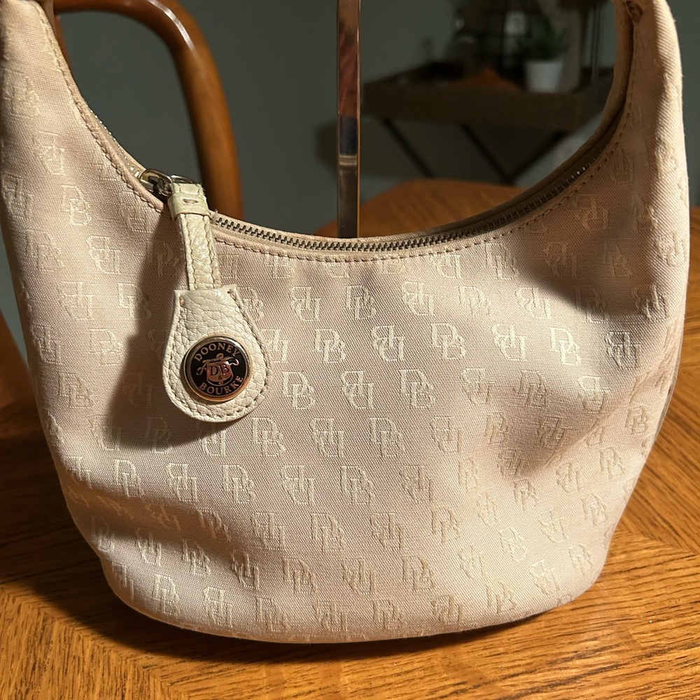 Dooney & Bourke Beige Monogram Hobo Bag